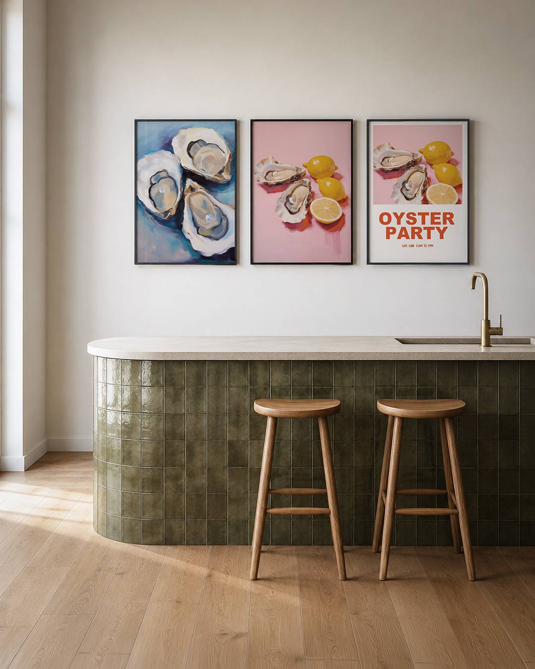 Zee en schelpen Posterset