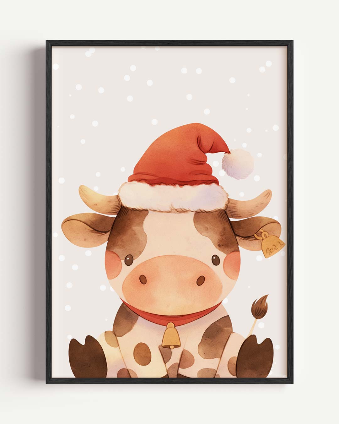 Kerstkoe Feestposter-WallArtistic