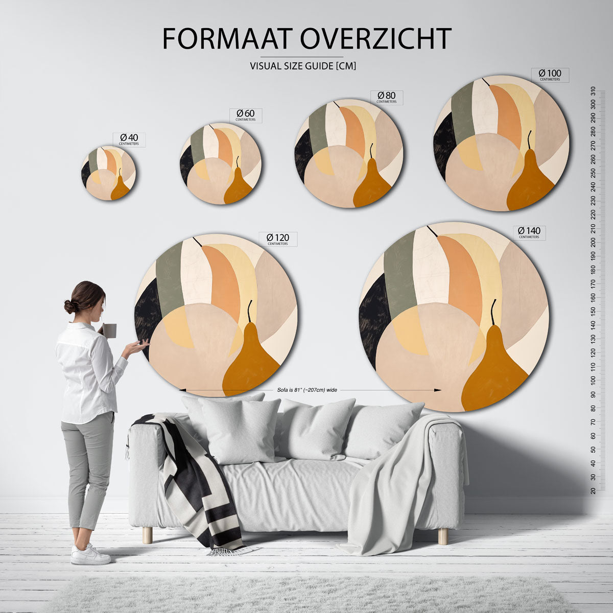 Abstracte vormen Muurcirkel
