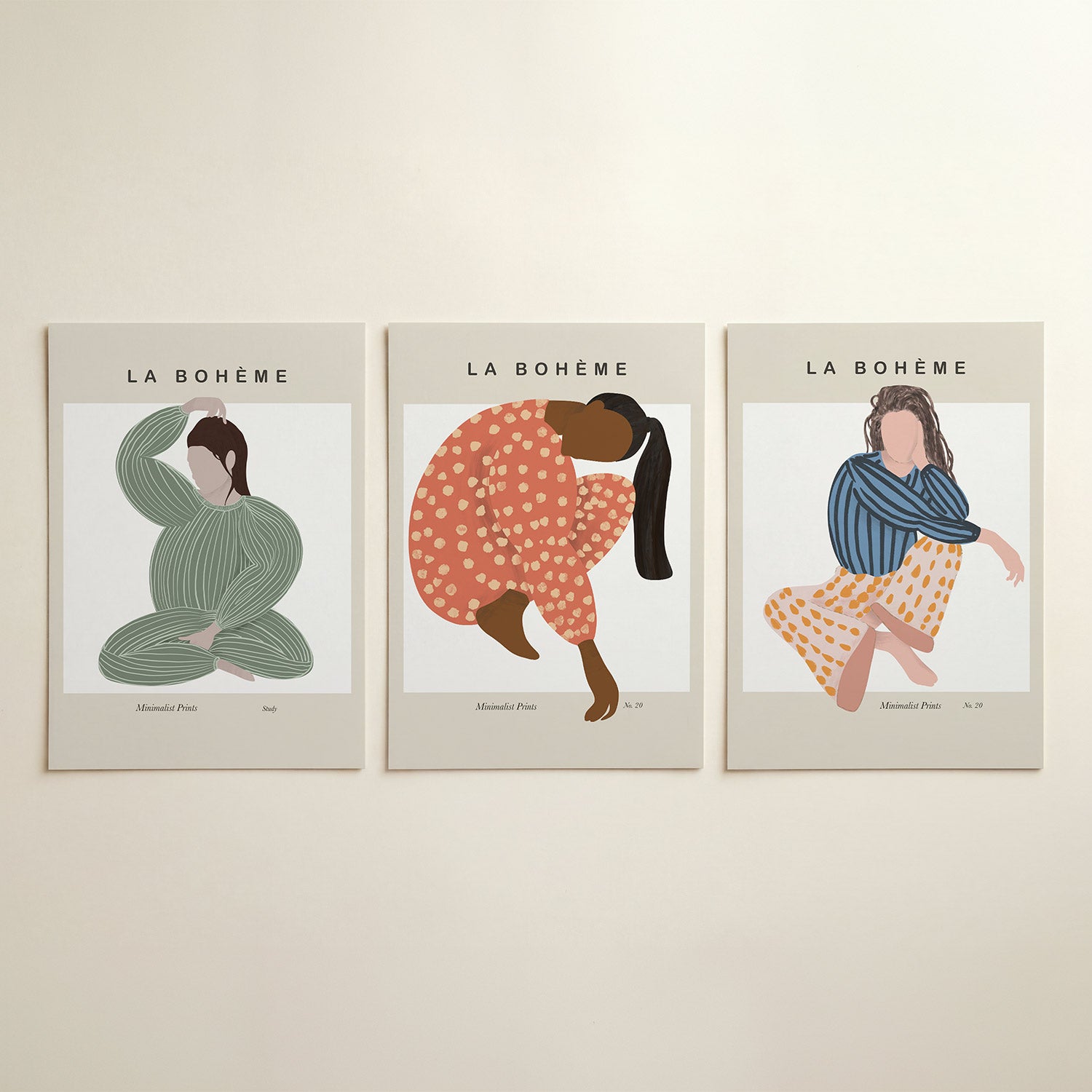 Gestreepte vormen Posterset