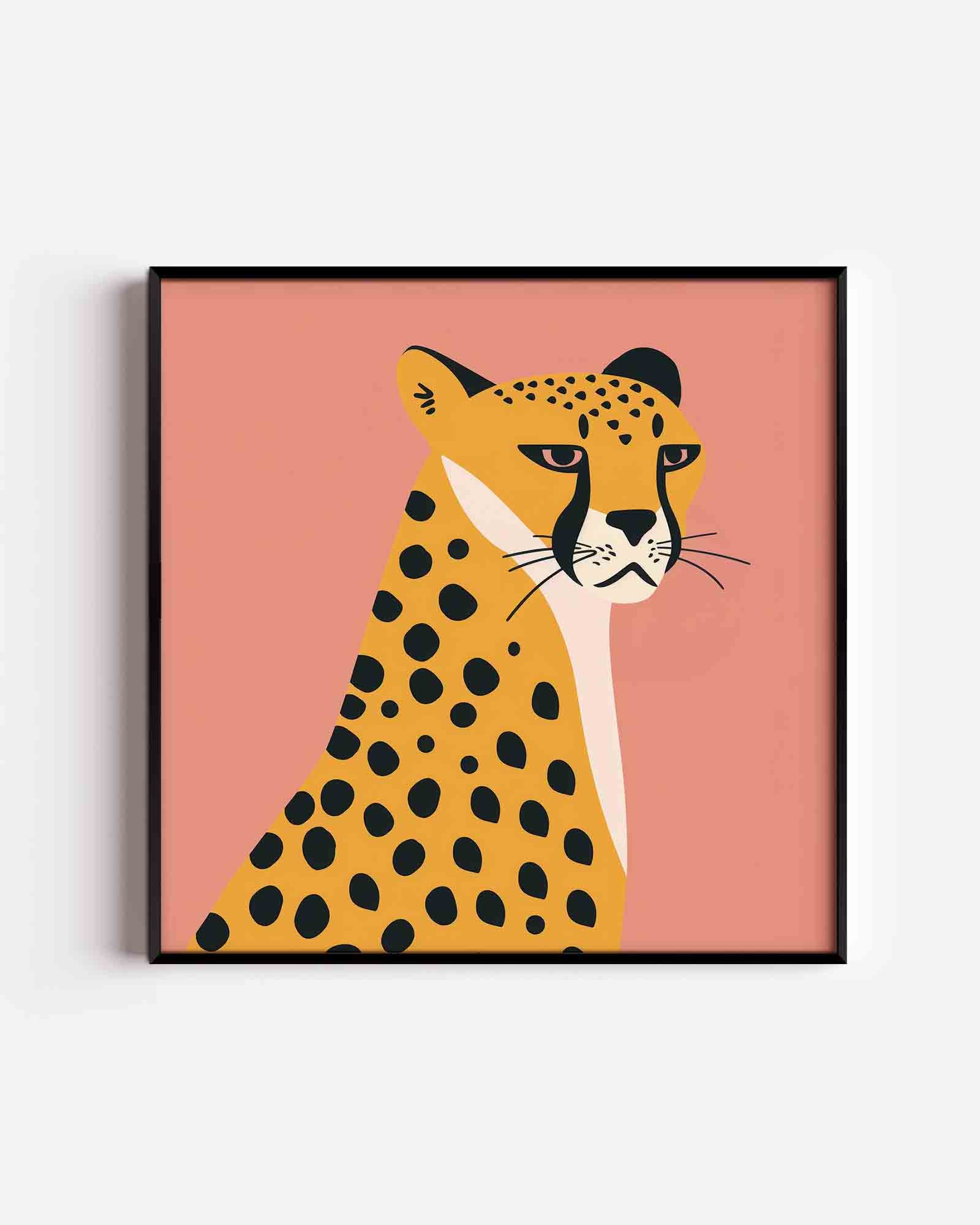 Luipaard op roze Poster