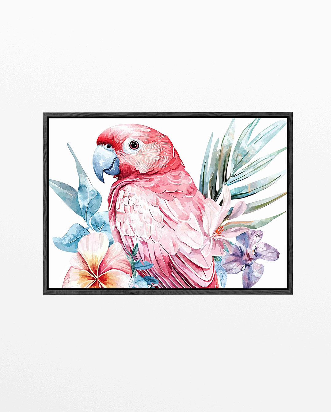 Papegaai met bloemen Kunstwerk