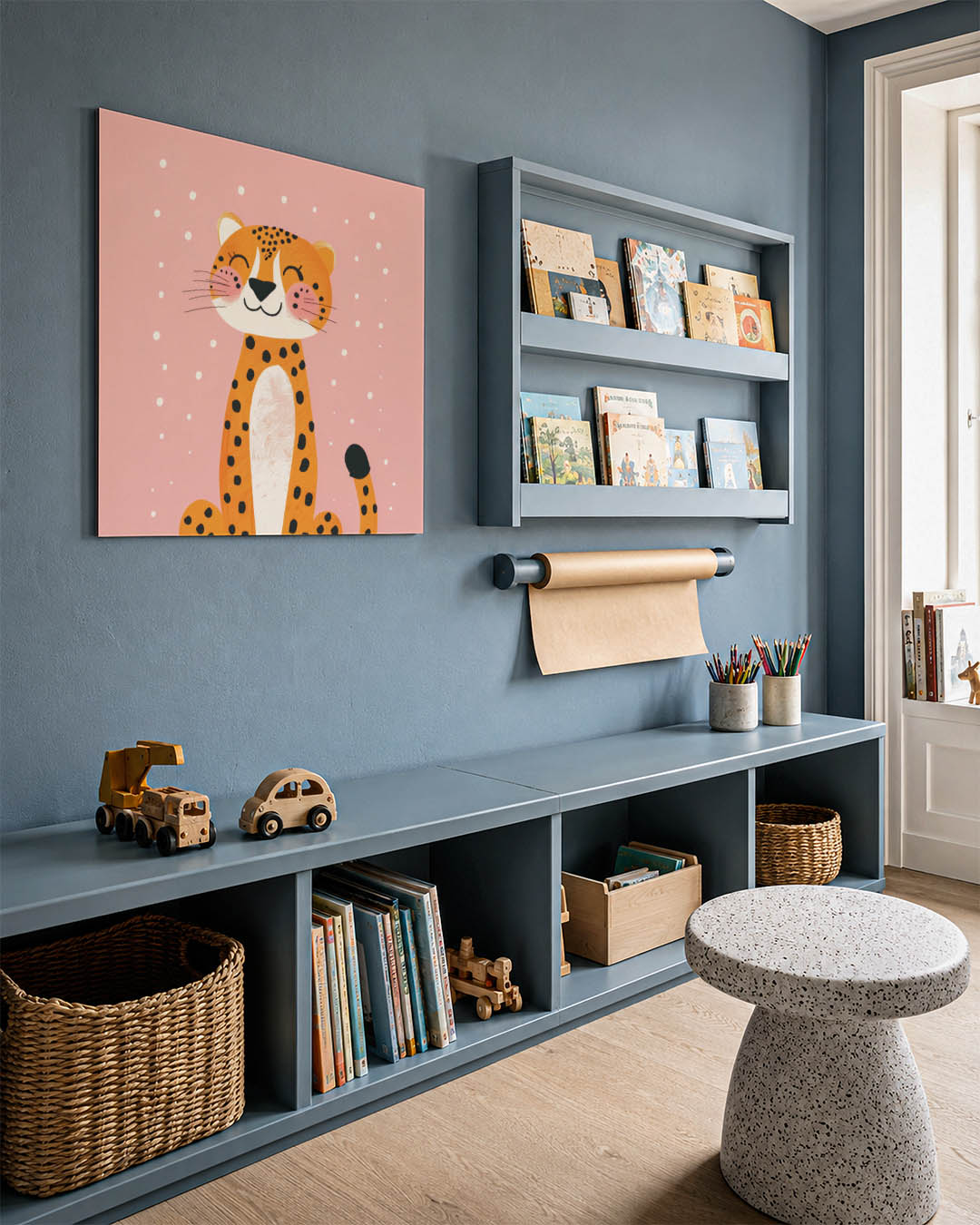 Vrolijke luipaard illustratie Kunstwerk