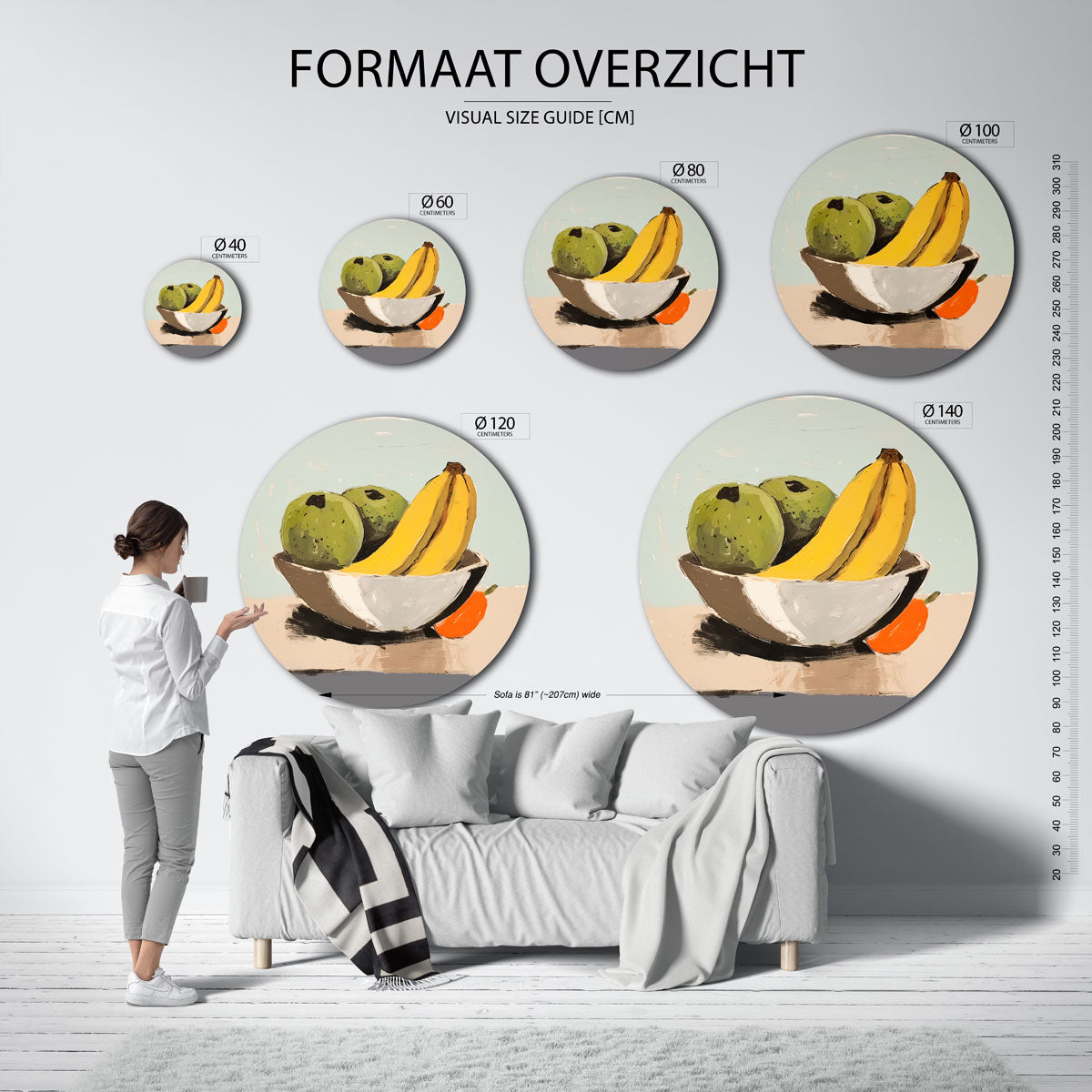 Fruitstilleven Muurcirkel