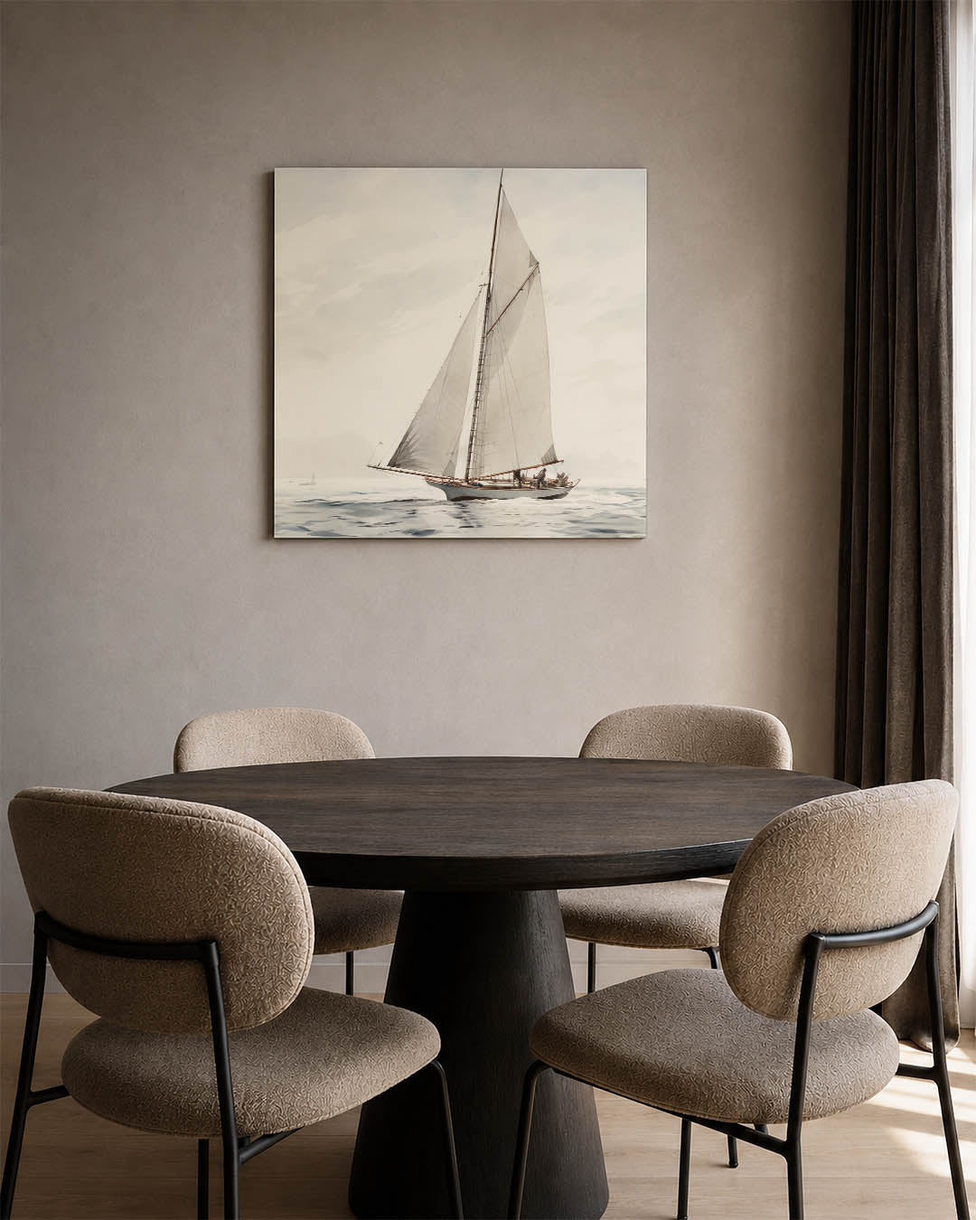 Zeilboot op zee Kunstwerk