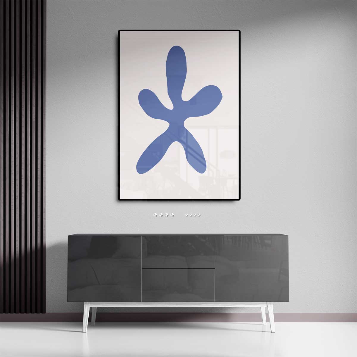 Bloemige Vormen Abstractie Kunstwerk-canvas-dibond-plexiglas-wanddecoratie-WallArtistic