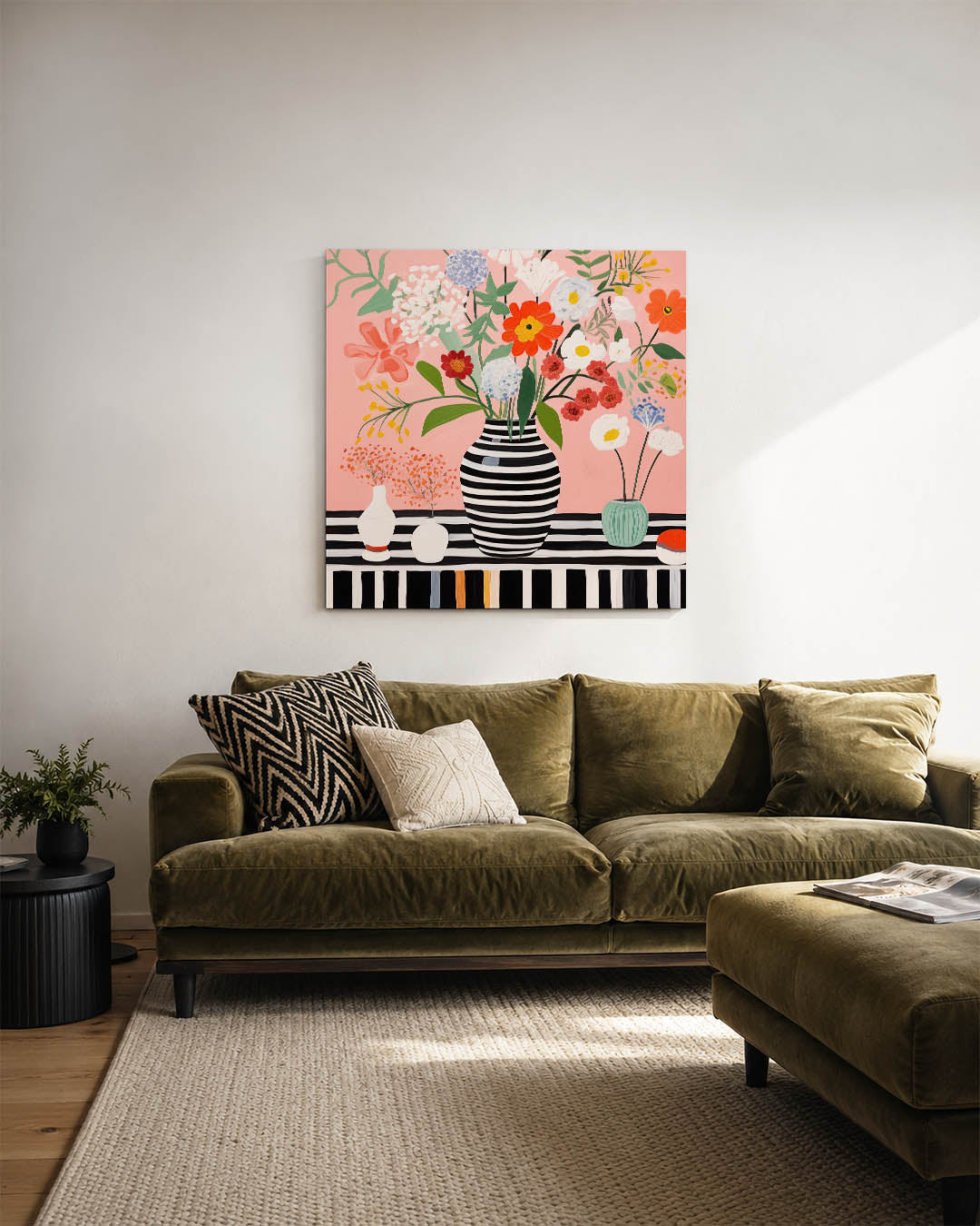 Bloemrijke compositie Kunstwerk