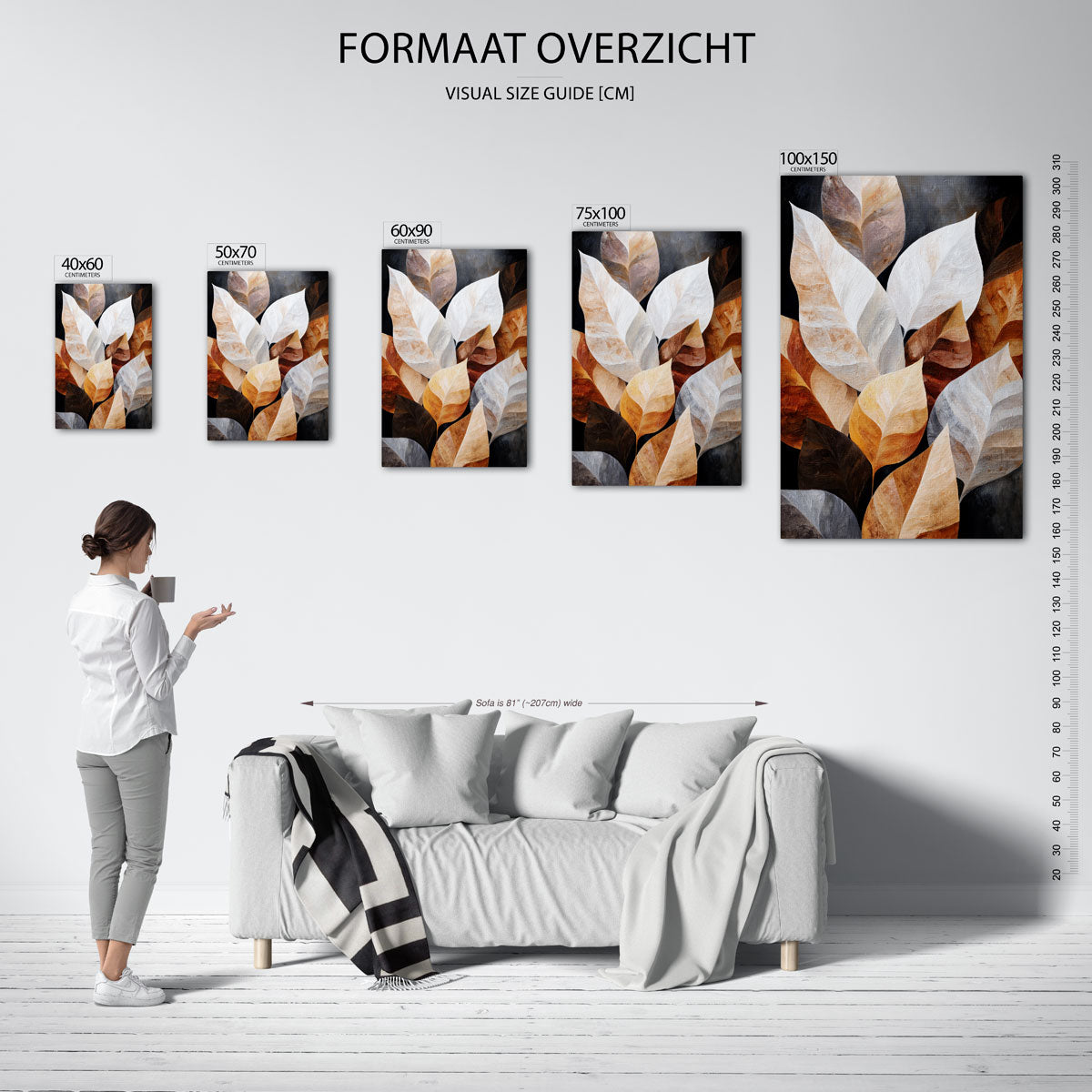 Bladeren compositie Kunstwerk