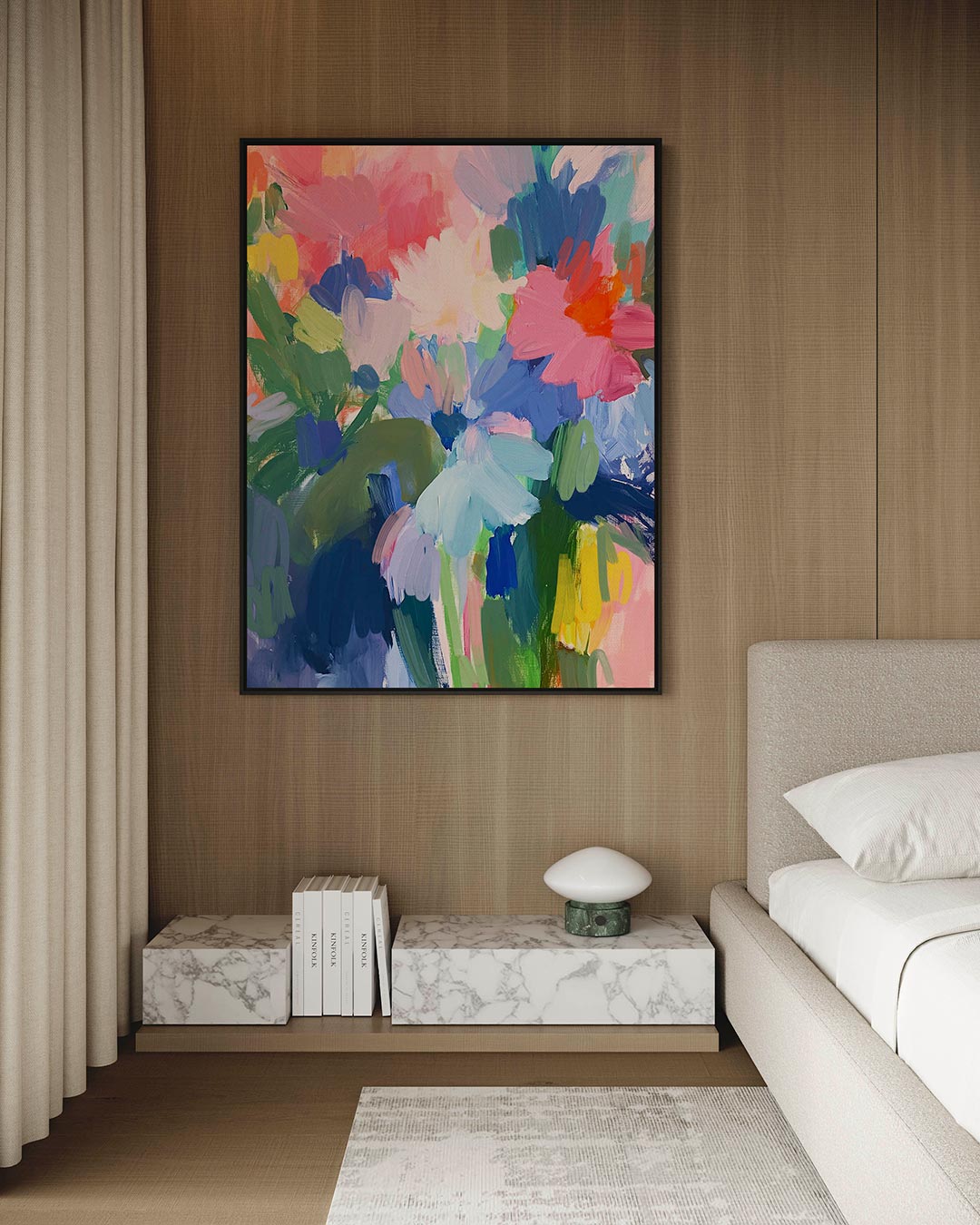 Kleurrijke bloemencompositie Kunstwerk