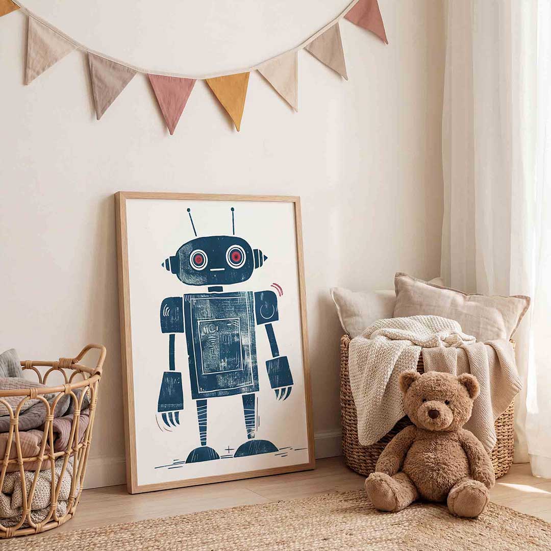 Robot met rode ogen Poster