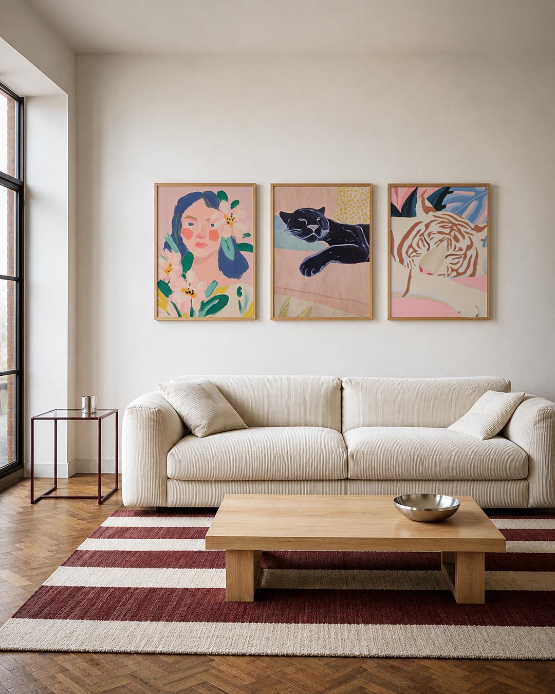 Bloemrijke portretkleuren Posterset