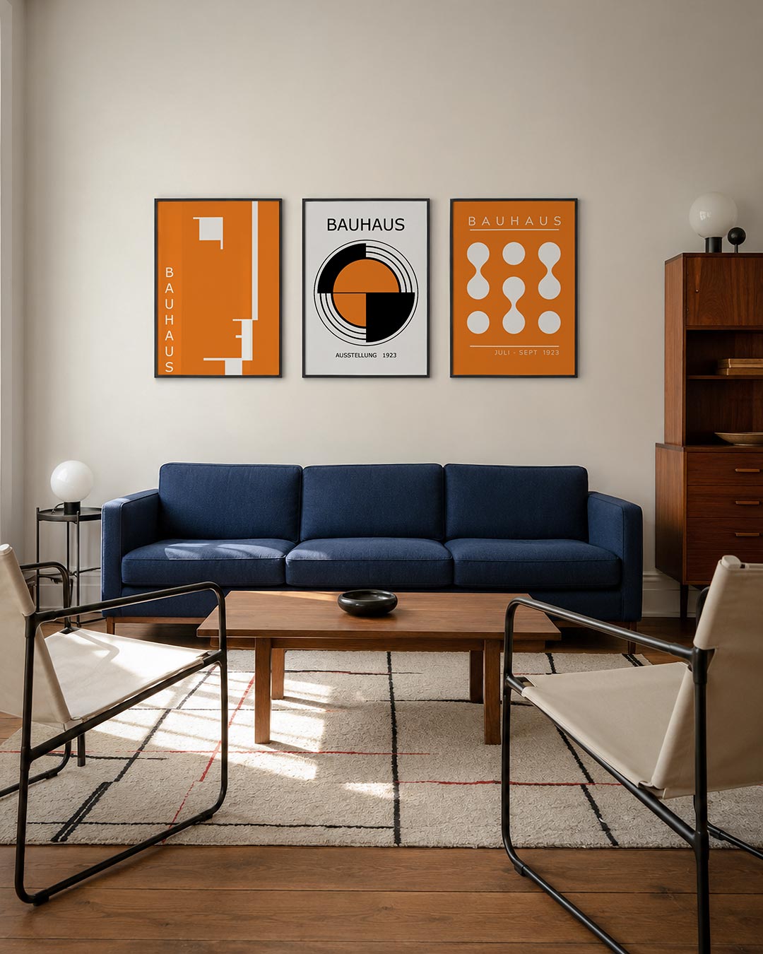 Oranje lijnenspel Posterset