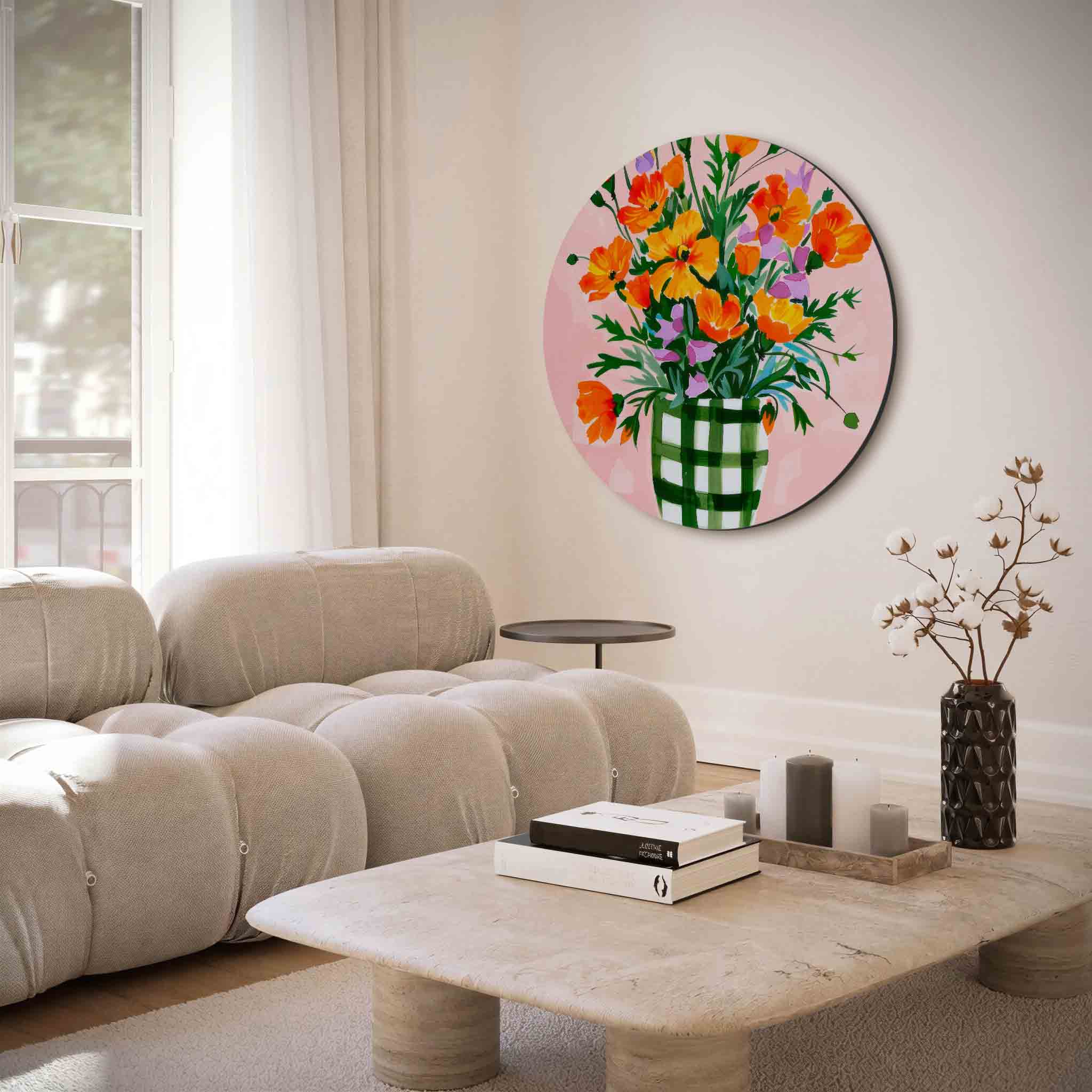 Bloemen in vaas Muurcirkel