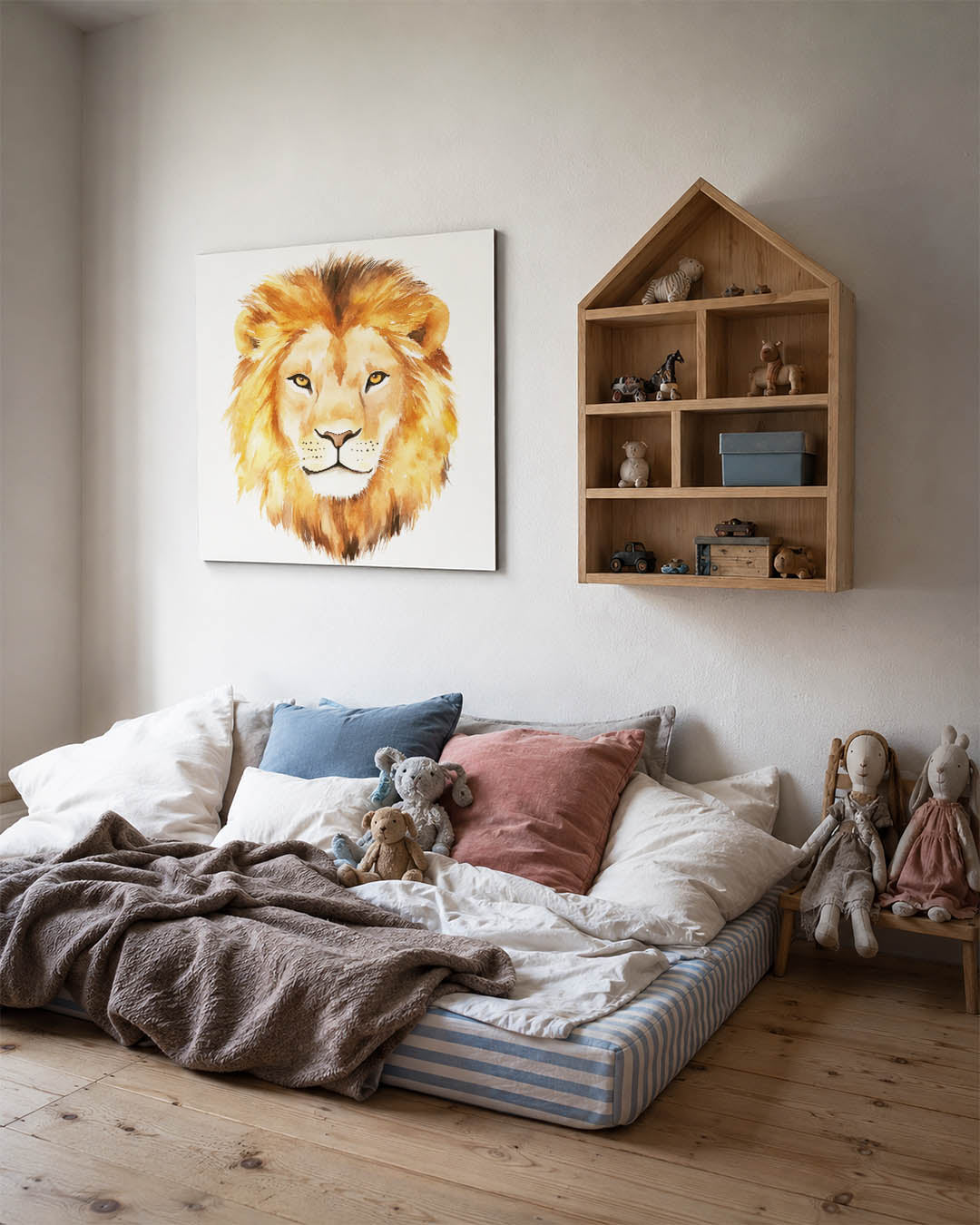Leeuwenkop aquarel Kunstwerk