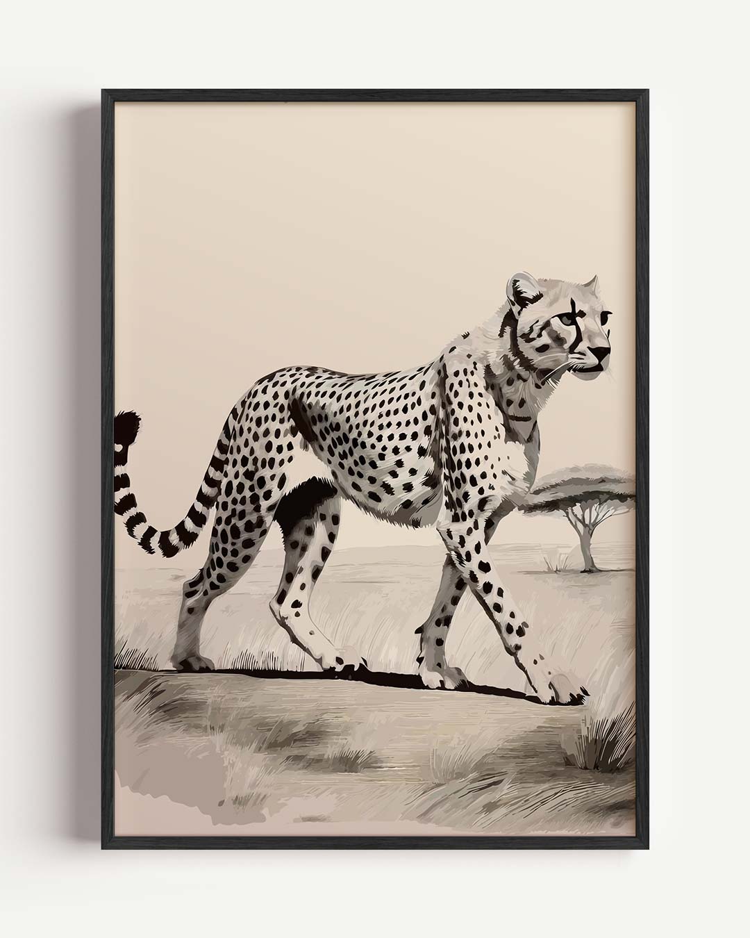 Elegante Cheetah In De Savanne Poster-WallArtistic