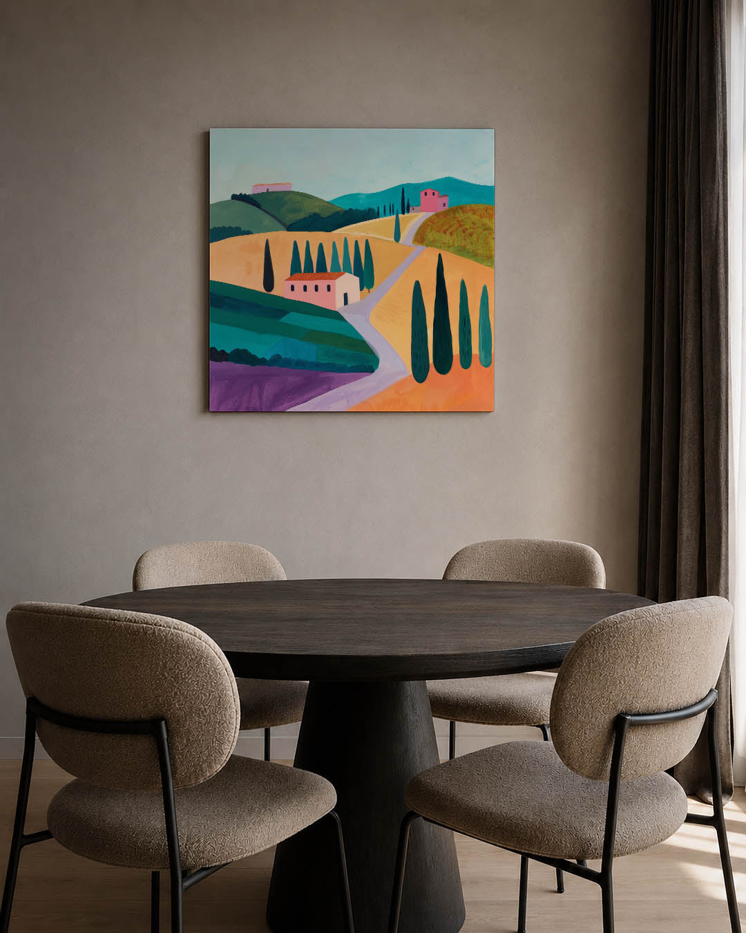 Landschap met heuvels Kunstwerk