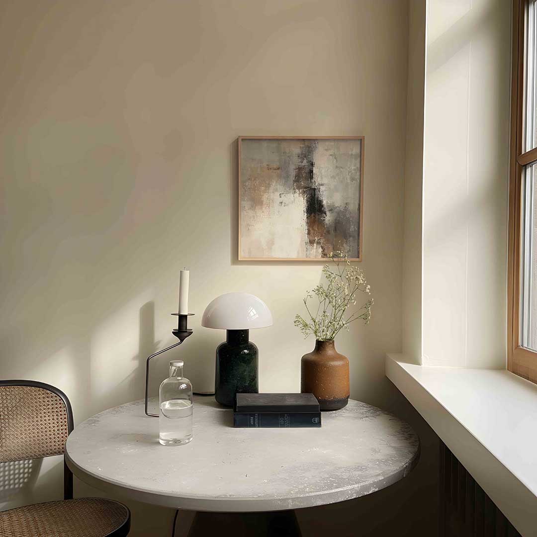 Abstracte beige en grijze Poster