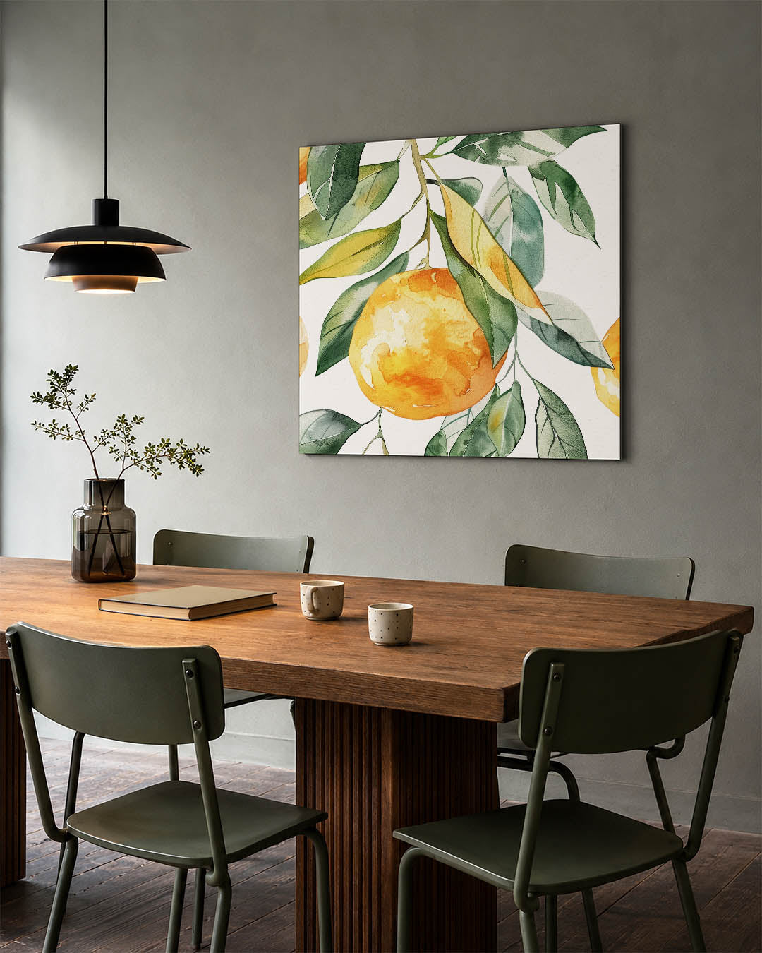 Citrus en bladeren Kunstwerk