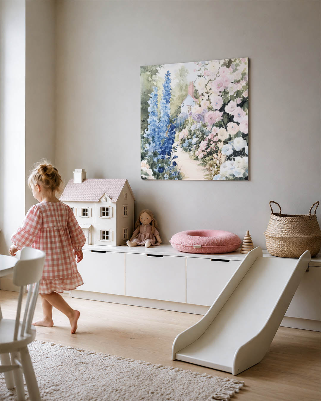 Bloementuin met huisje Kunstwerk