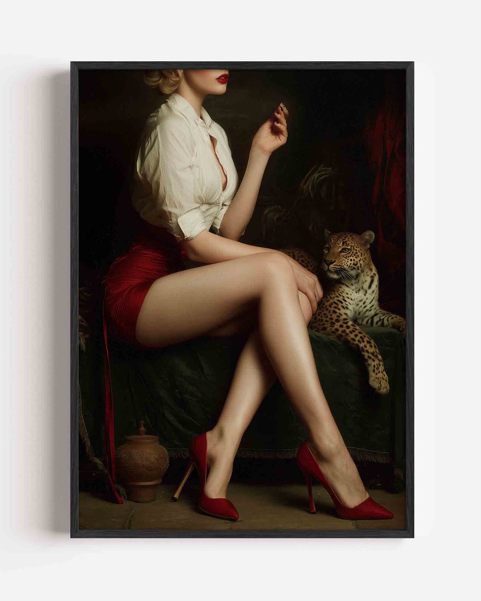 Vrouw met luipaard Poster