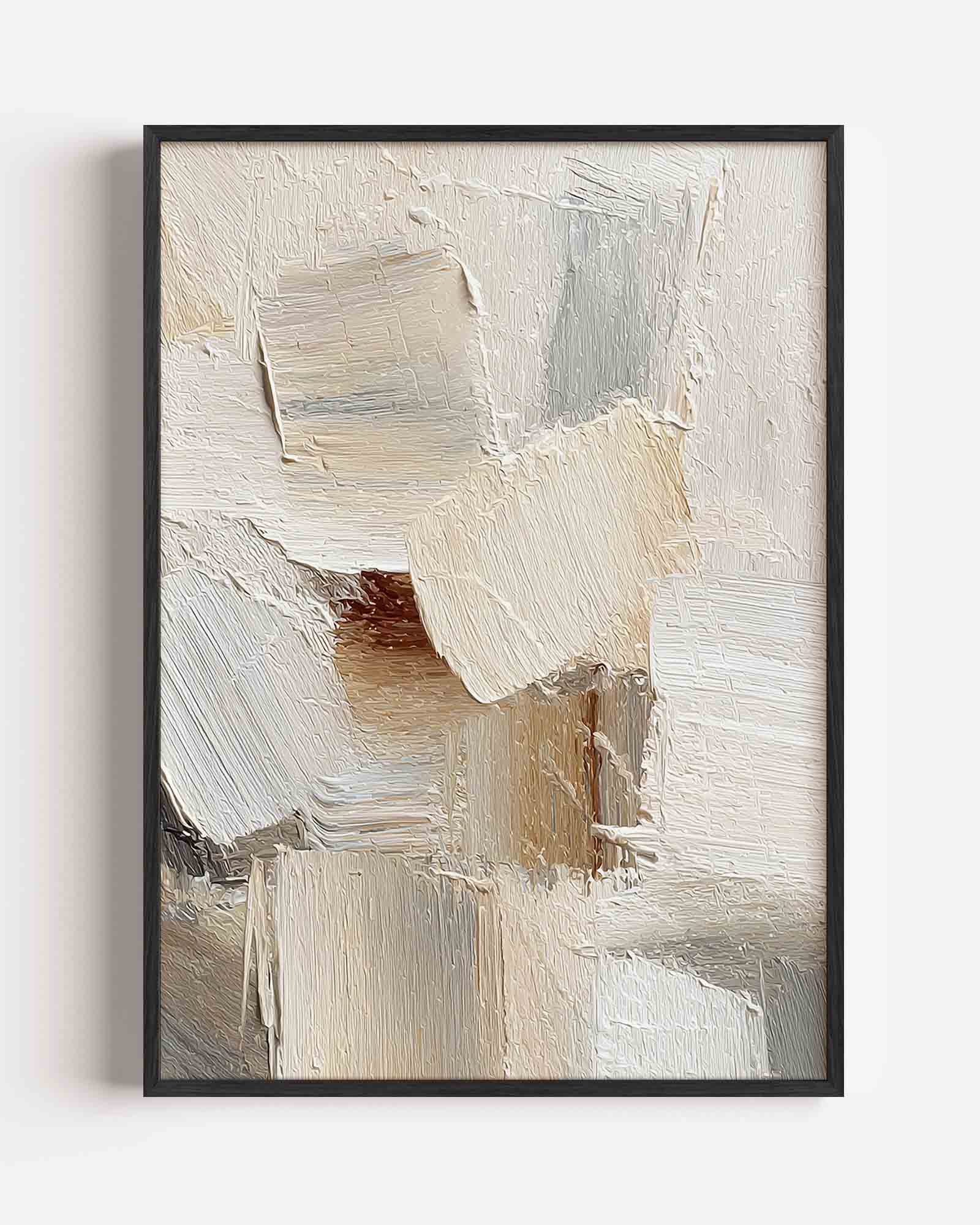 Abstracte beige en witte vormen Poster