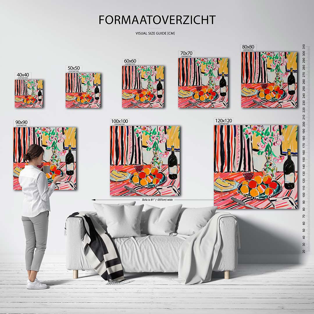Kleurrijke tafelsetting Kunstwerk