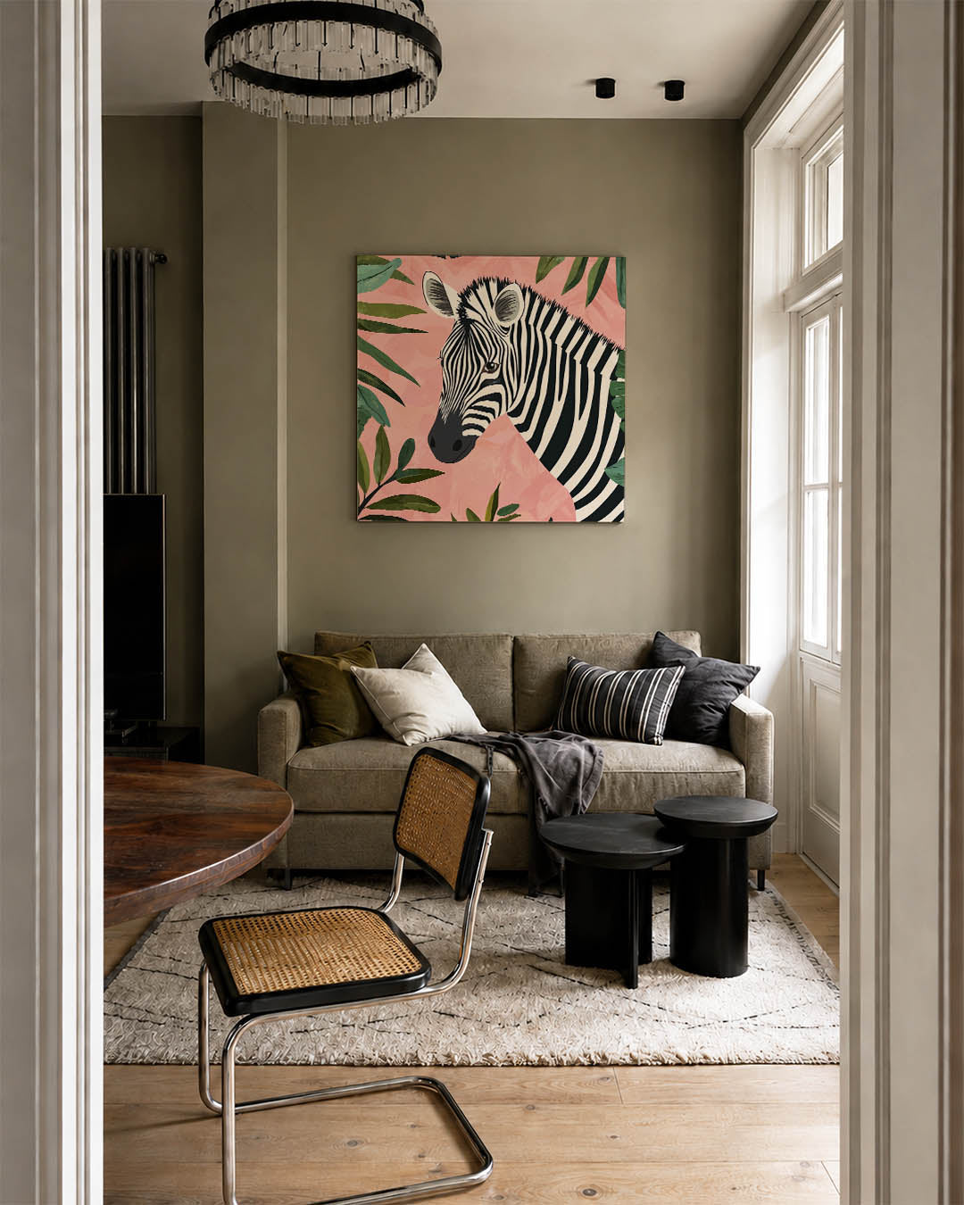 Zebra met bladeren Kunstwerk