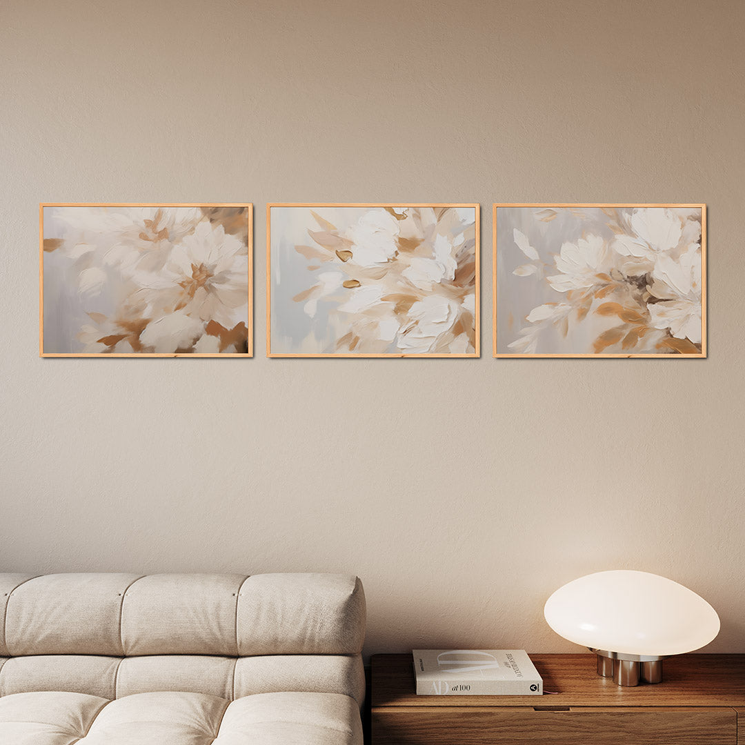 Zachte bloemenvormen Posterset