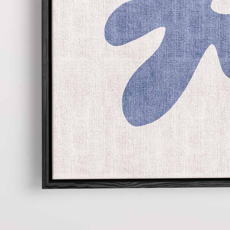 Modern Abstracte Bloem in Blauw Kunstwerk-canvas-dibond-plexiglas-wanddecoratie-WallArtistic