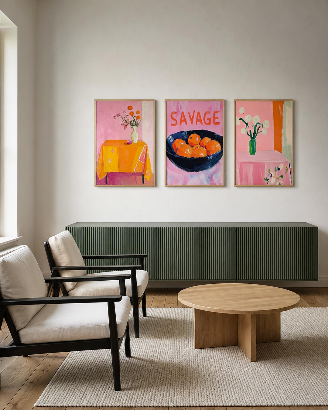 Kleurrijke bloemtafel Posterset