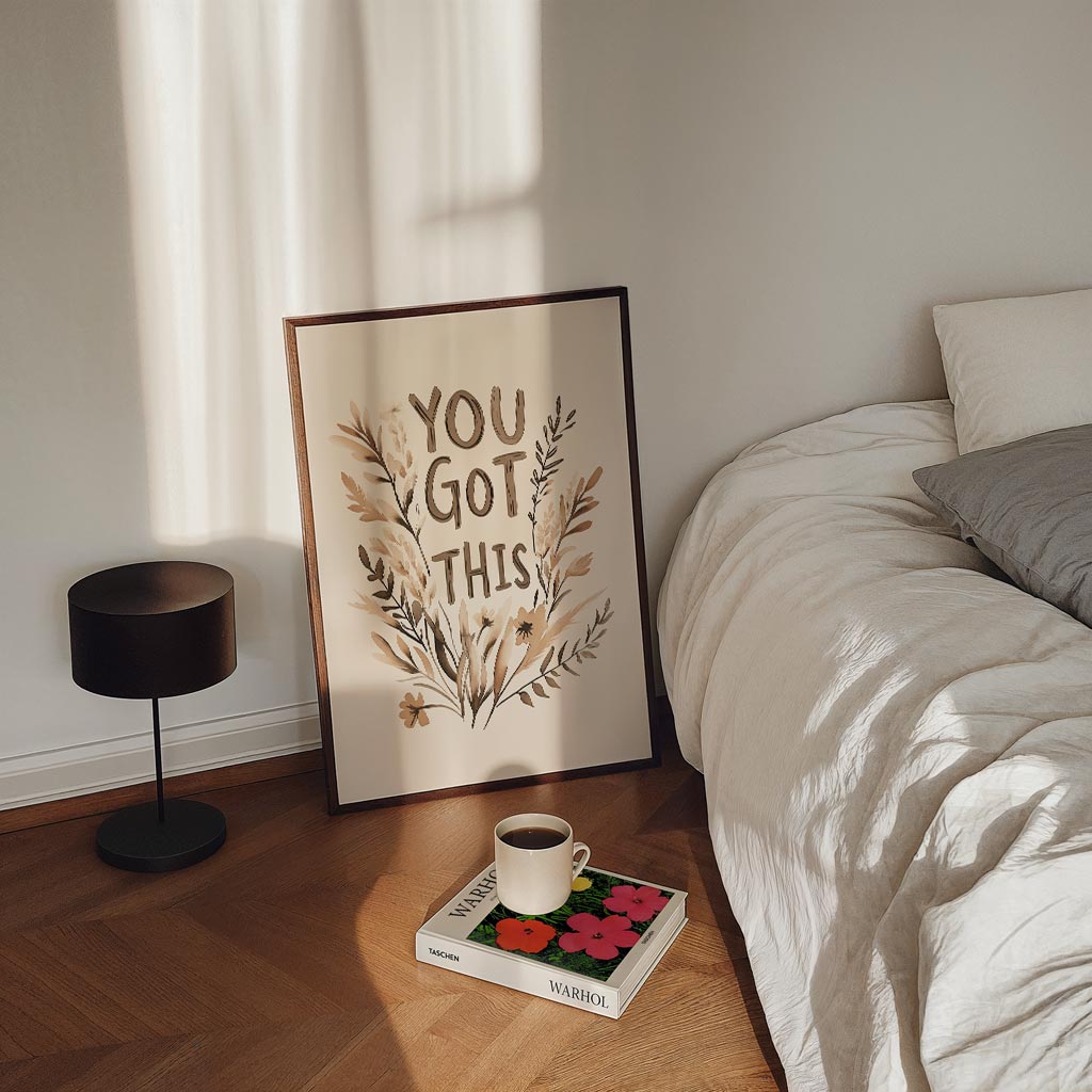 Inspirerende Bloemenmotivatie Poster-WallArtistic