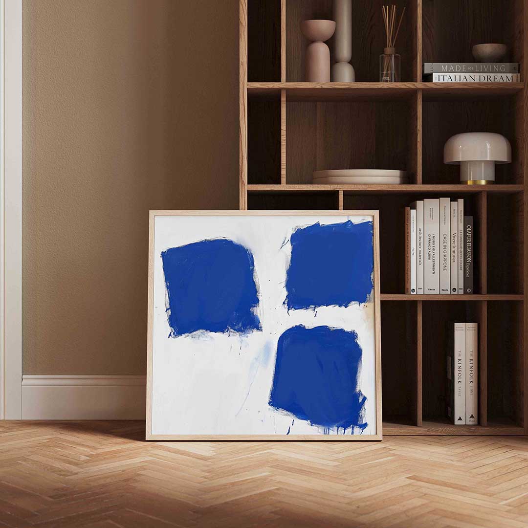 Blauwe vlakken Poster