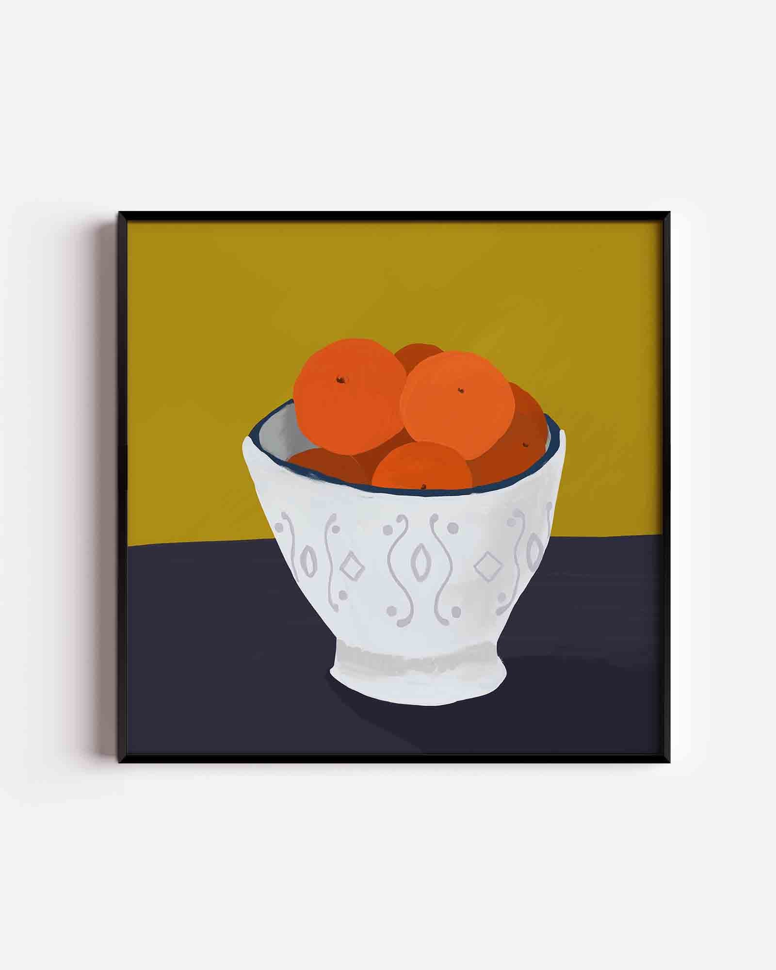 Schaal met sinaasappels Poster