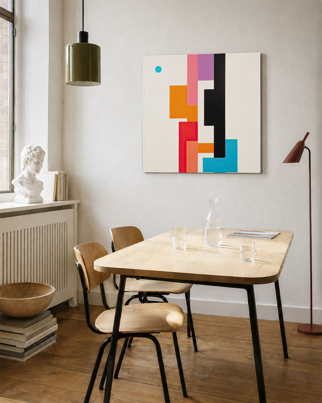 Geometrische kleurencompositie Kunstwerk
