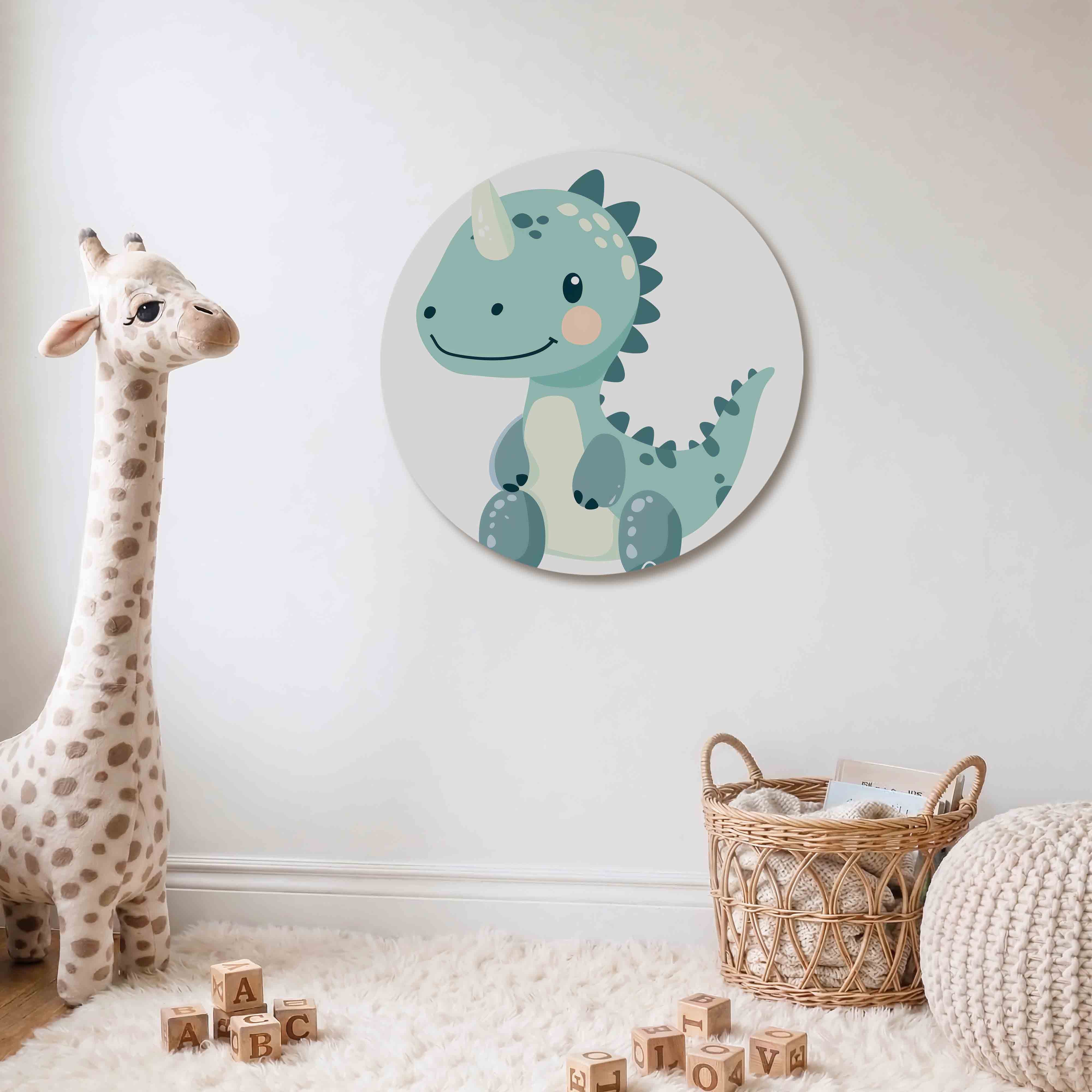 Schattige dinosaurus Muurcirkel