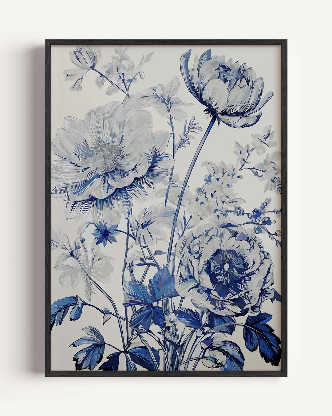 Bloemenpracht in Blauw Poster-WallArtistic