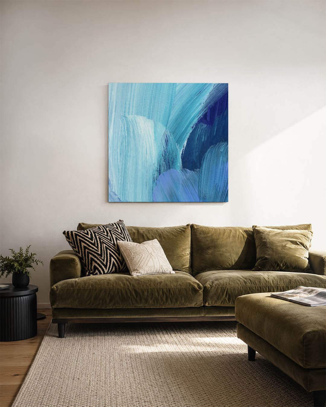Dynamische blauwtinten Kunstwerk