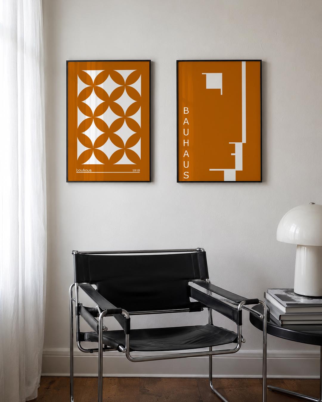 Vormenspel in oranje Posterset