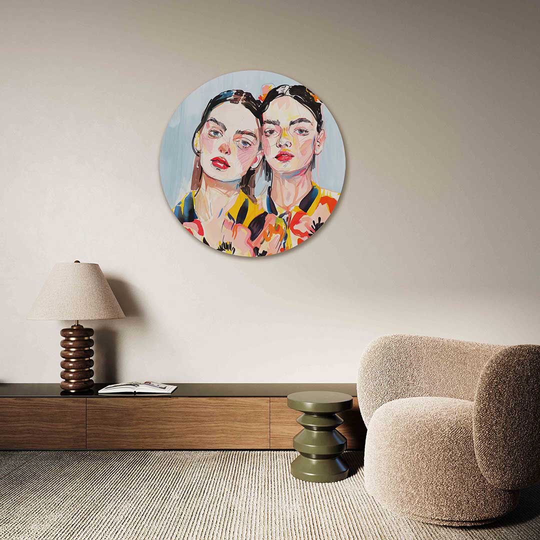 Portret van twee vrouwen Muurcirkel