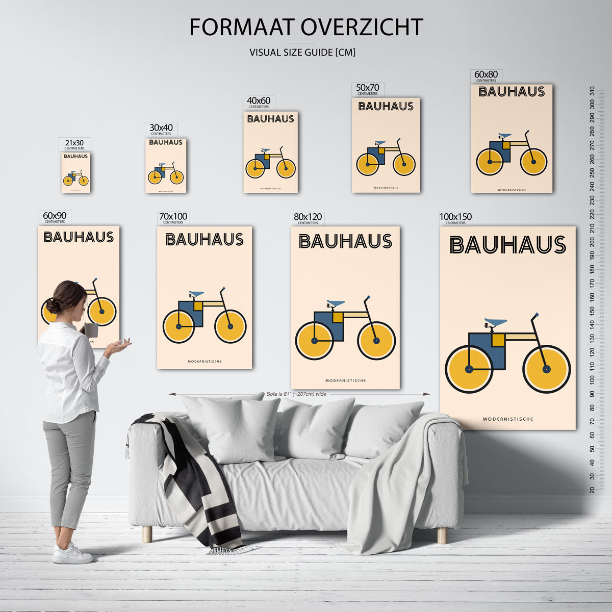 Fiets en vormen Poster