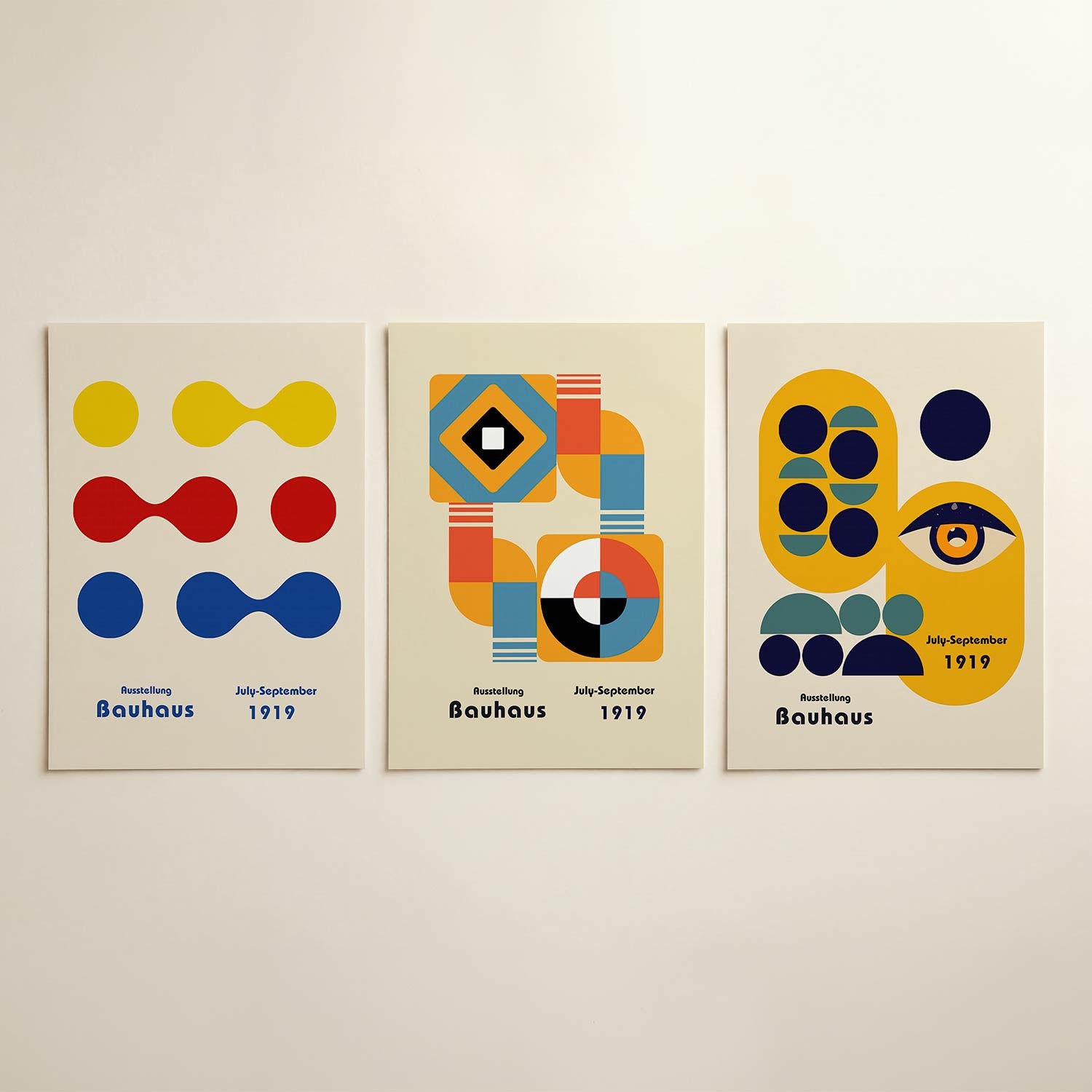 Kleurrijke vormenspel Posterset