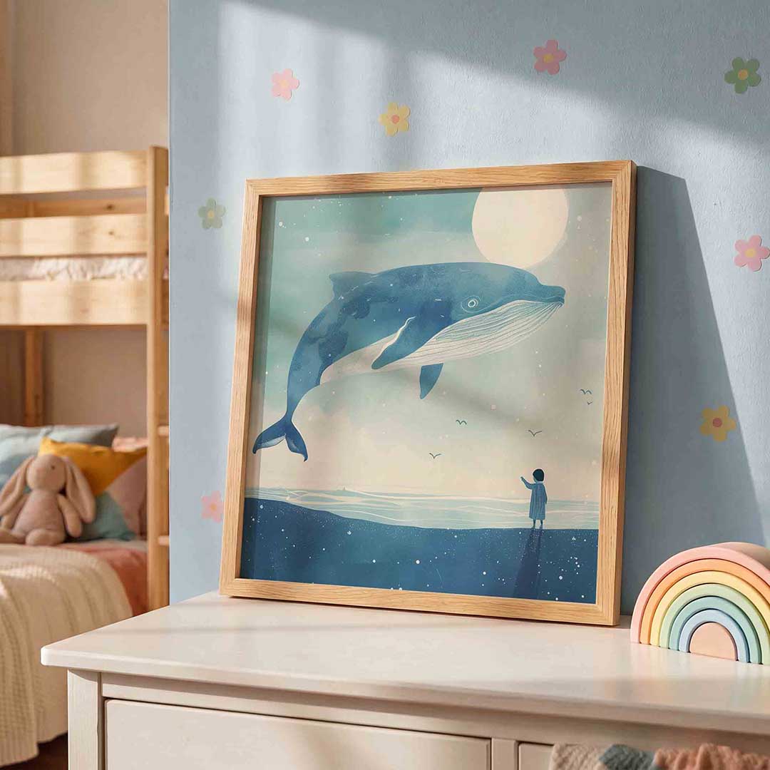 Walvis en kind Poster