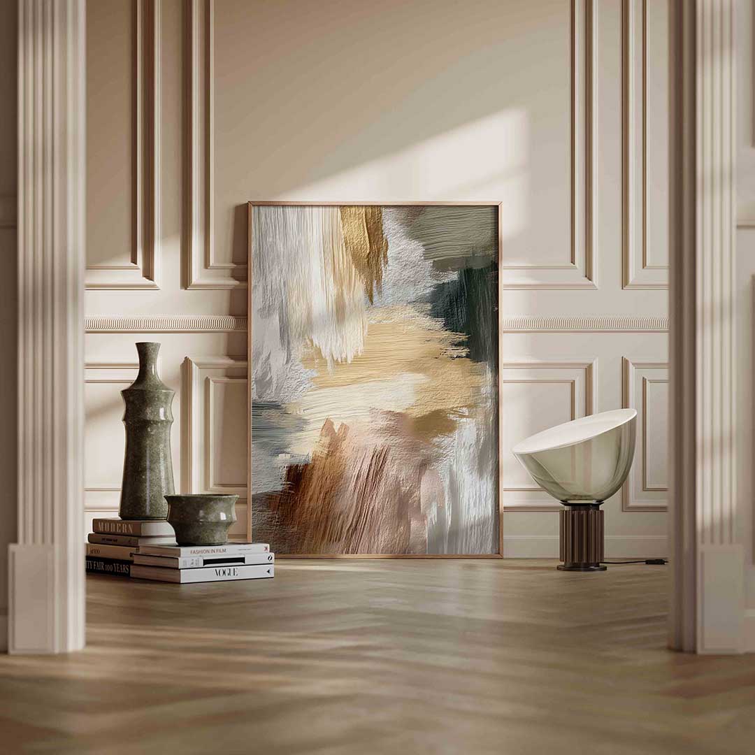 Abstracte penseelstreken Poster