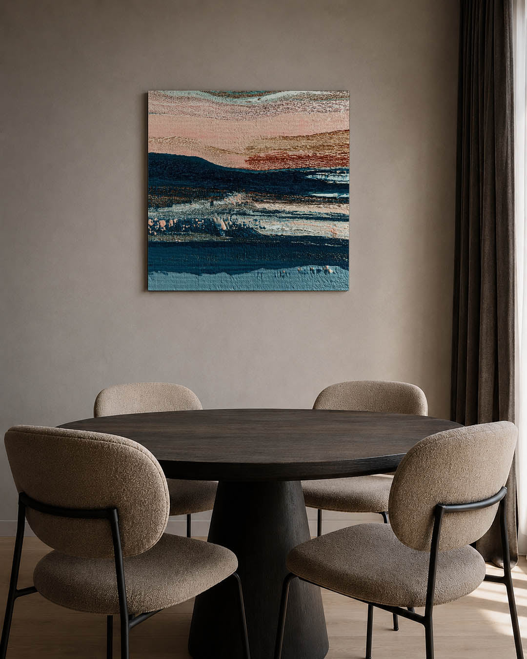 Gelaagde kleurencompositie Kunstwerk