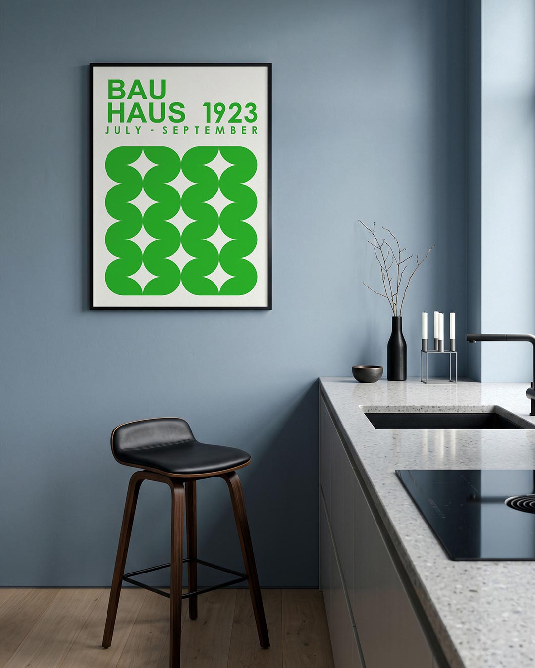 Groene vormritme Poster
