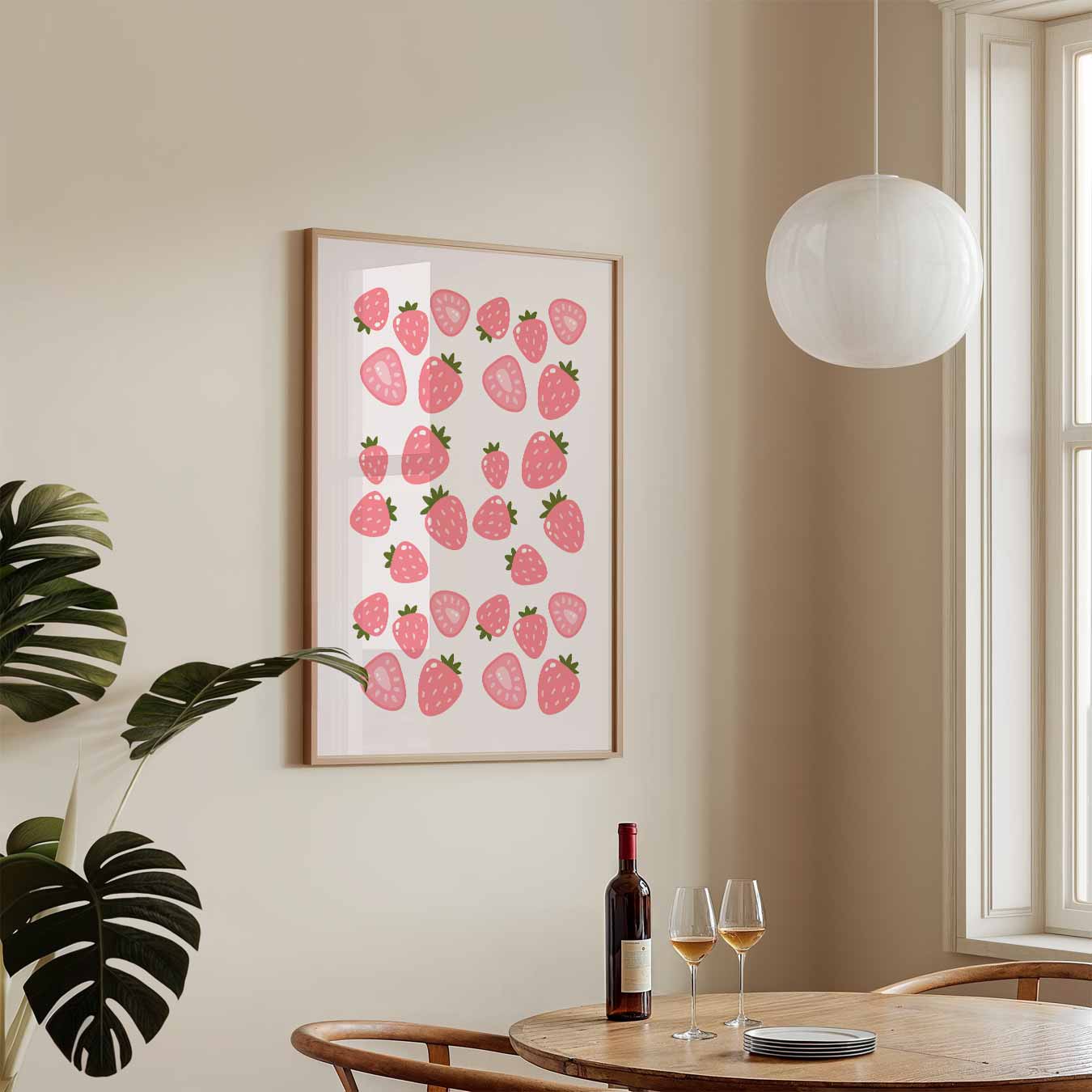 Vrolijke Aardbeien Print Poster-WallArtistic