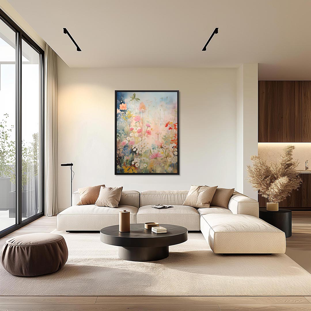 Bloemenpracht in pastel Kunstwerk
