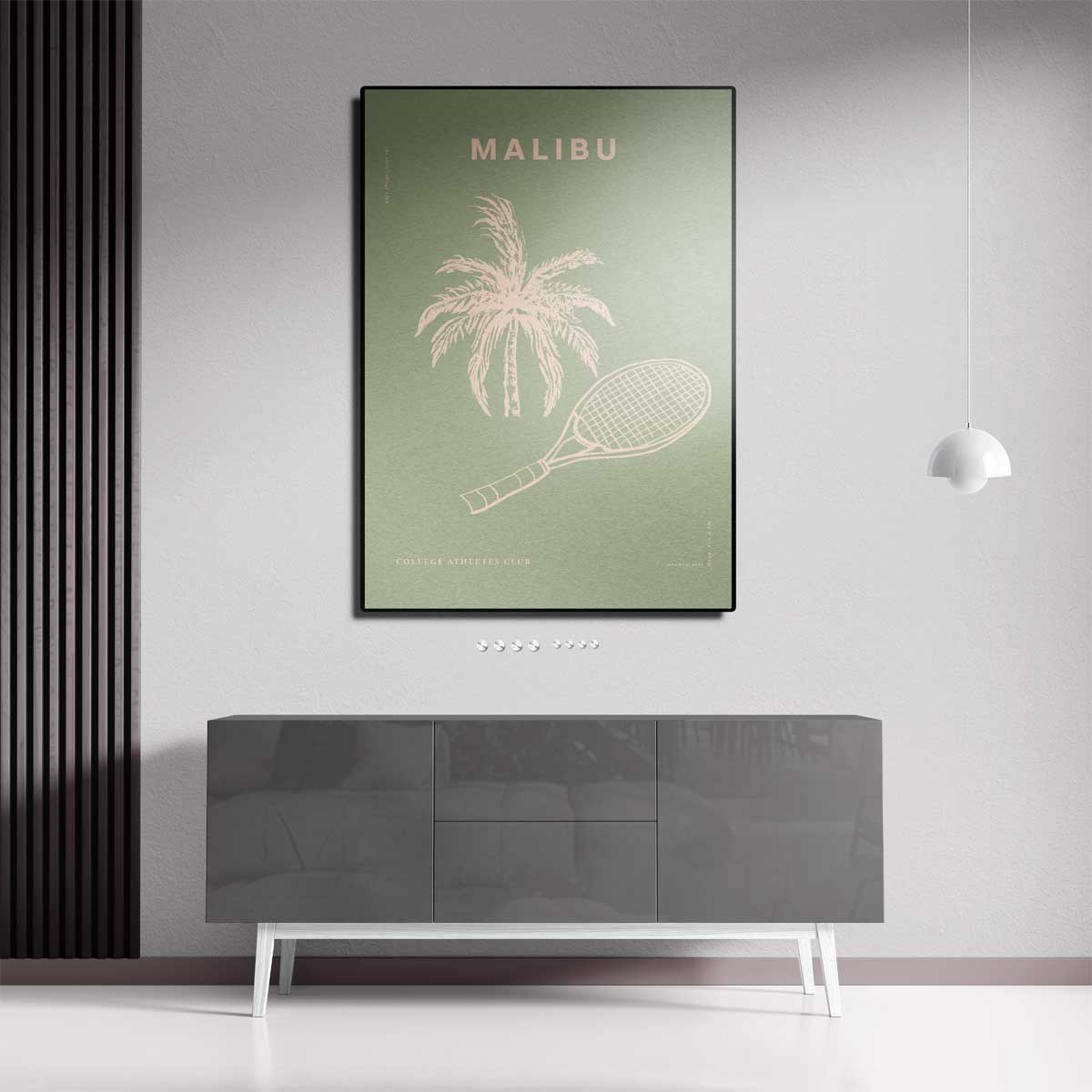 Malibu Tennis Avontuur Kunstwerk-canvas-dibond-plexiglas-wanddecoratie-WallArtistic