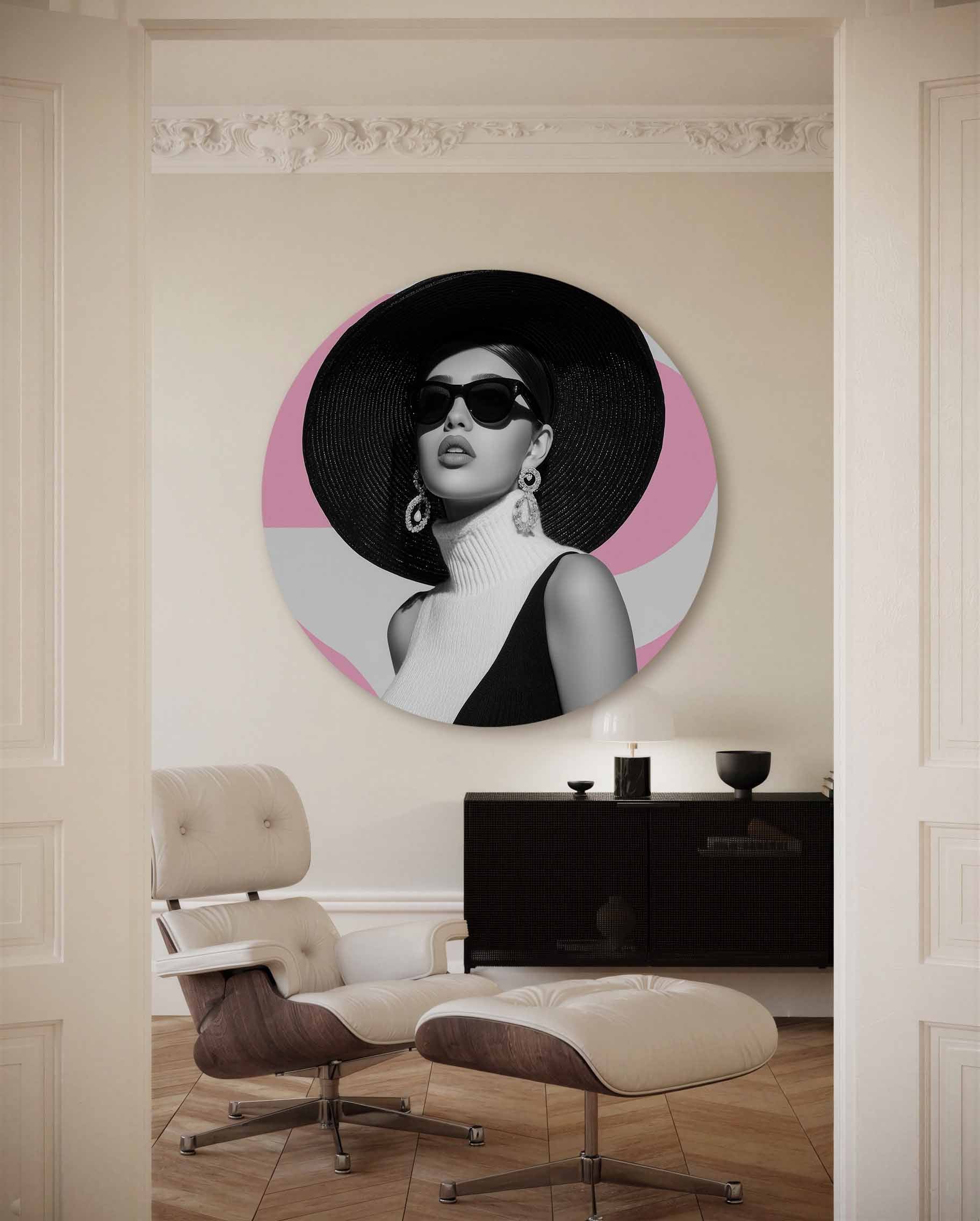 Vrouw met hoed Muurcirkel