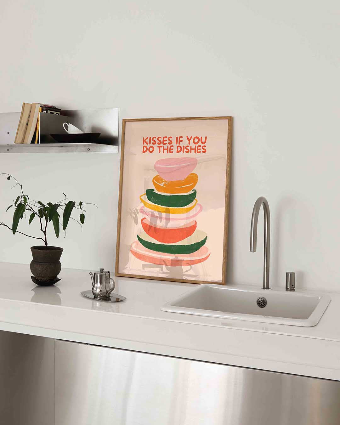 Gestapelde borden Poster